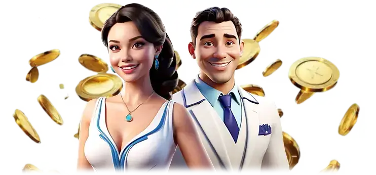 30Bet slots: gastheer en gastvrouw van de speelhal tussen gouden munten
